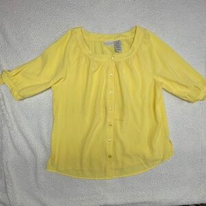 Women’s White Stag Yellow 2X 18W/20W Blouse Top